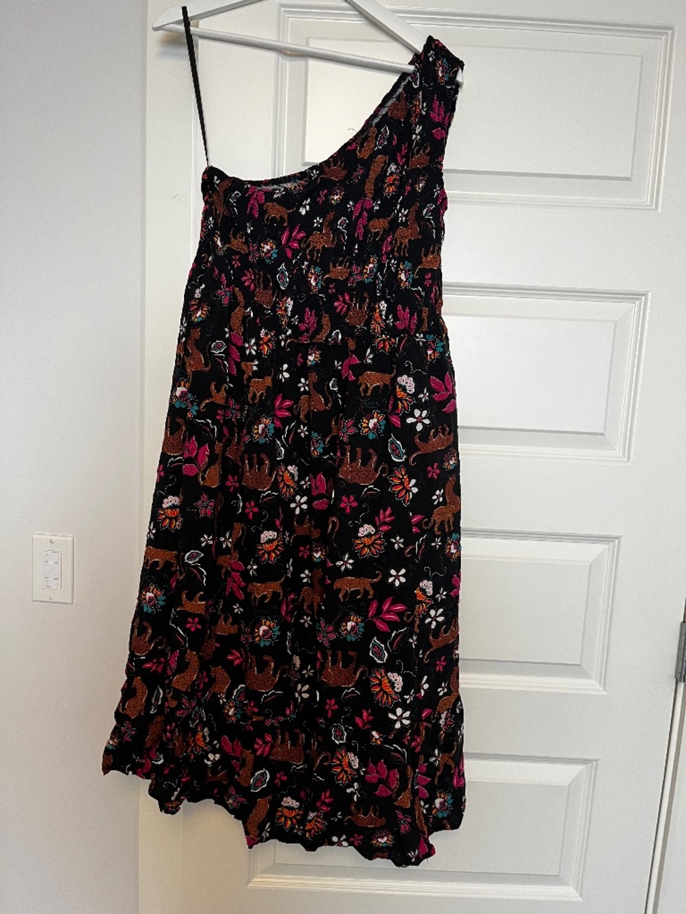 Torrid size 1 one shoulder midi dress animal print